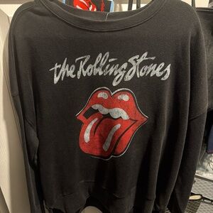 The Rolling Stones Black sweatshirt with White Script Logo